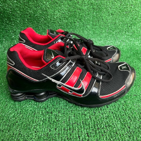 Nike Shox NZ Red Black Patent 318448-002 GS 7Y / Womens Sz 8.5 Pre-Owned - Picture 12 of 16